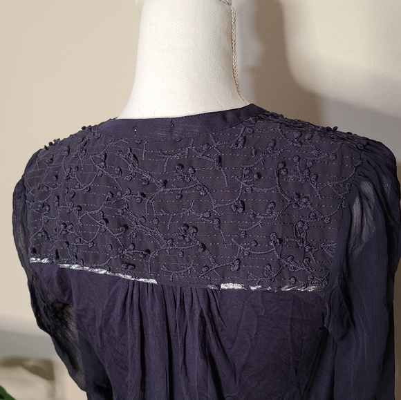 Anthropologie Tiny Sheer Long Sleeve Top - Picture 2 of 8